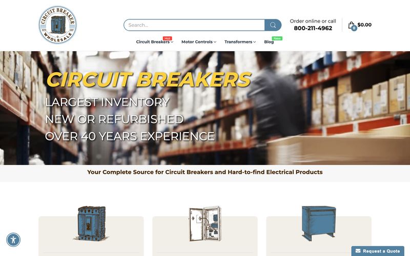 Home page of the Circuit Breaker Wholesale website
