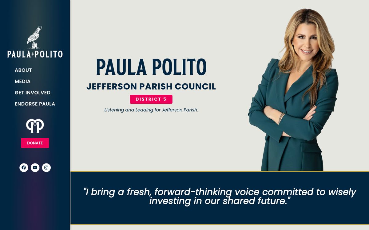Home page of the Paula Polito campaign website